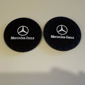 Mercedes Car Cup Coasters in Black Set of 2 NWT